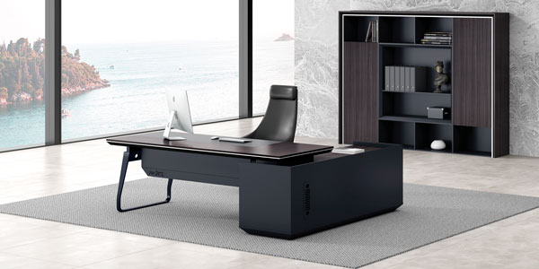 ?，斒宿k公家具|尚睿系列經理辦公臺書柜組合展示